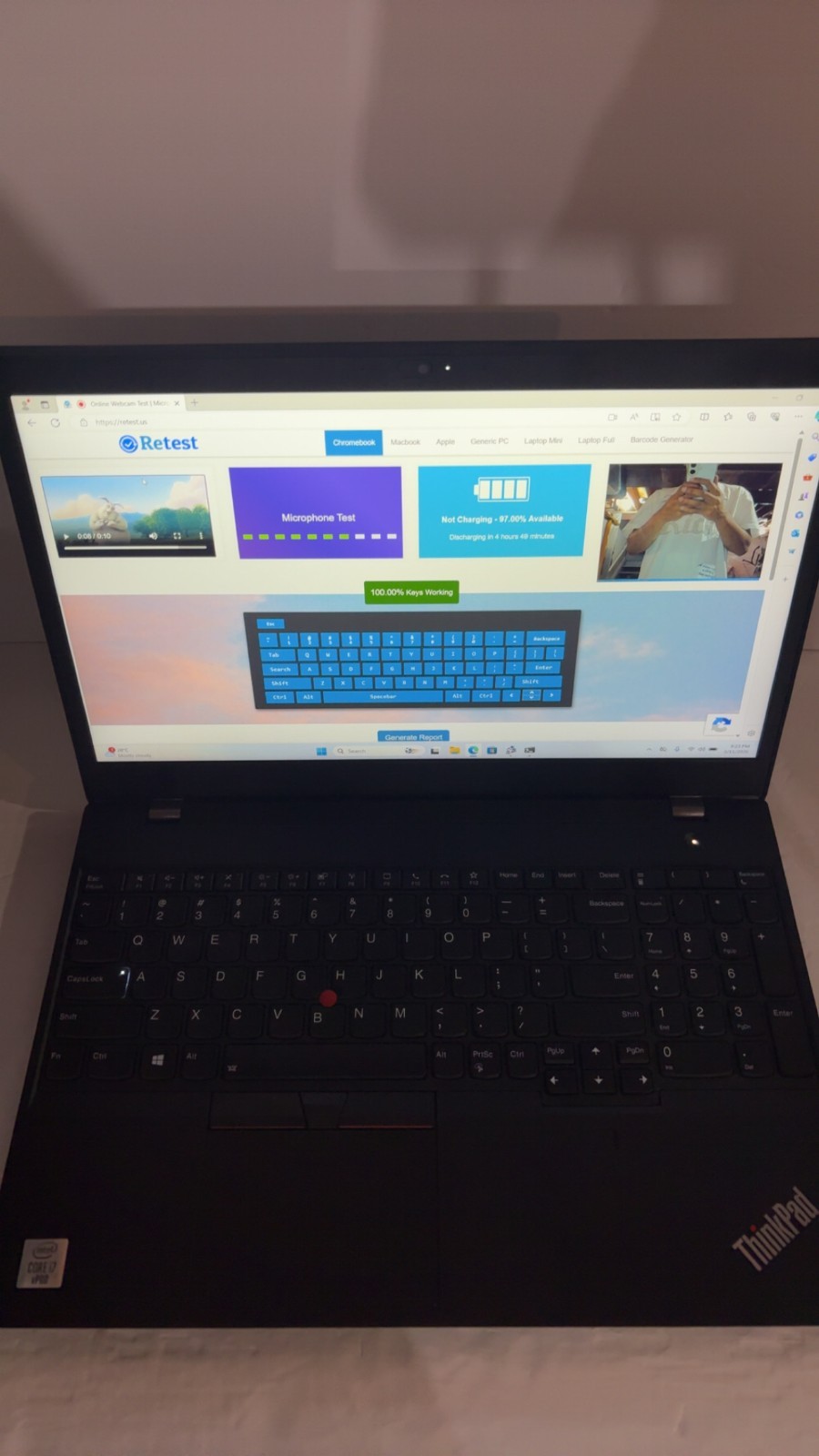 Lenovo ThinkPad P15v i7-10875H 16GB 512GB SSD Win11 15.6″ Touchscreen Laptop