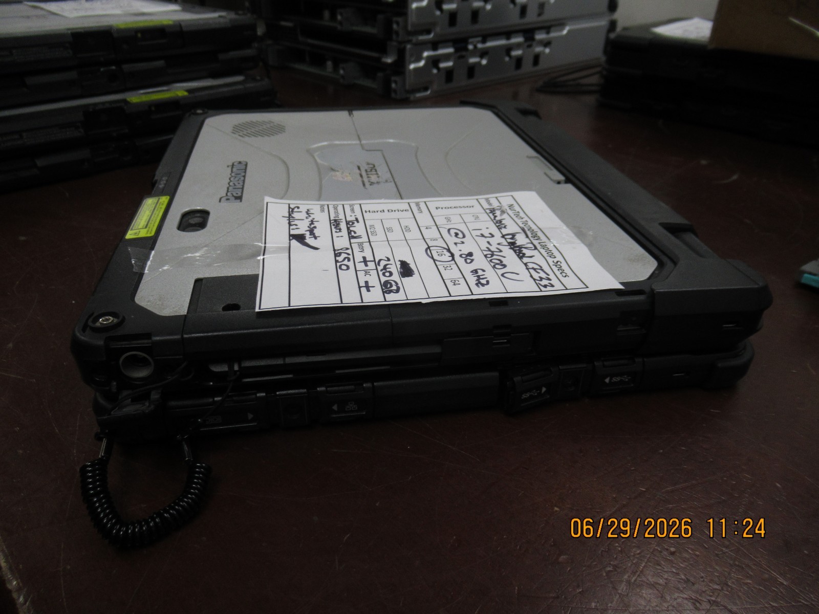 Panasonic Toughbook CF-33 2.8GHz i7-7600U 16GB 240GB M2SSD 8650 Hours Laptop +AC