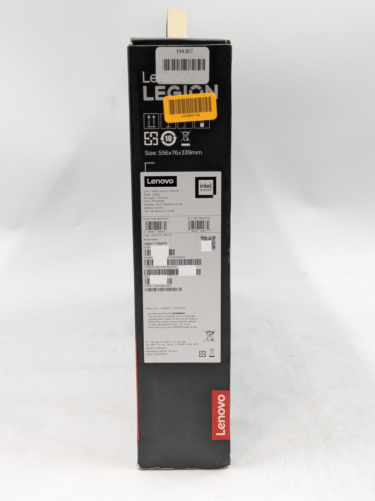Lenovo Legion 7 16IAX10 16″ U7 255HX 32GB DDR5 1TB SSD RTX 5060 Windows 11 Home
