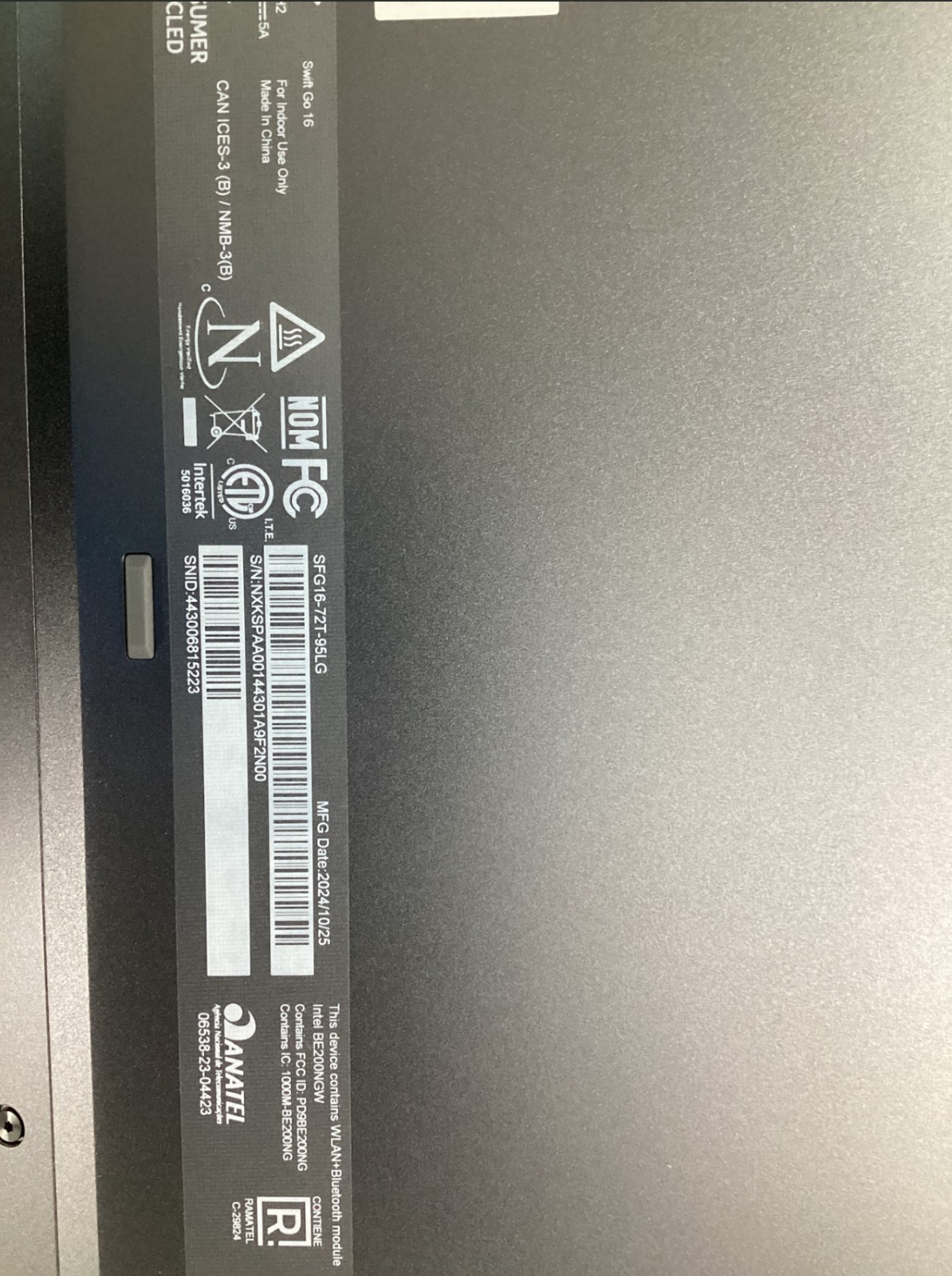 Acer Swift Go 16″ Touch AI Laptop, Intel EVO Core Ultra 9-185H 32GB/1TB Win 11 P