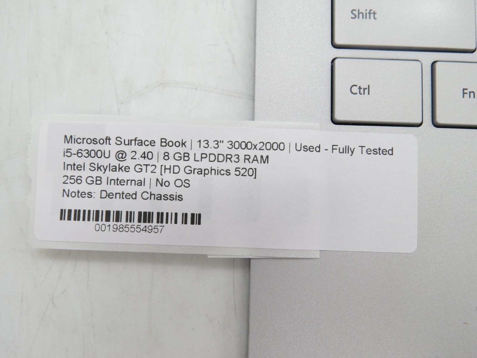 Microsoft Surface Book 13″ i5-6300U @ 2.4 8GB RAM 256GB Internal NVIDIA No OS