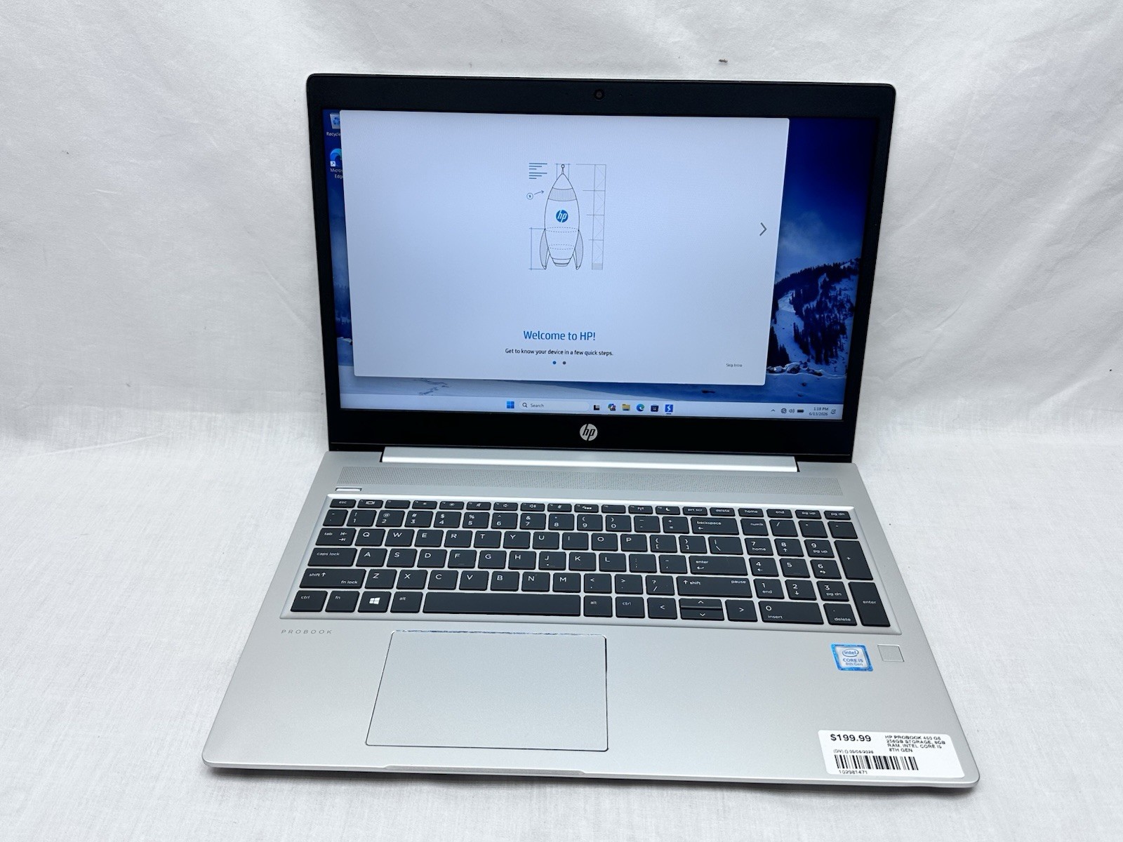 HP ProBook 450 G6 15.5″ Intel i5-8265u 1.60GHz 8GB RAM 256GB NVMe Windows 11 Pro