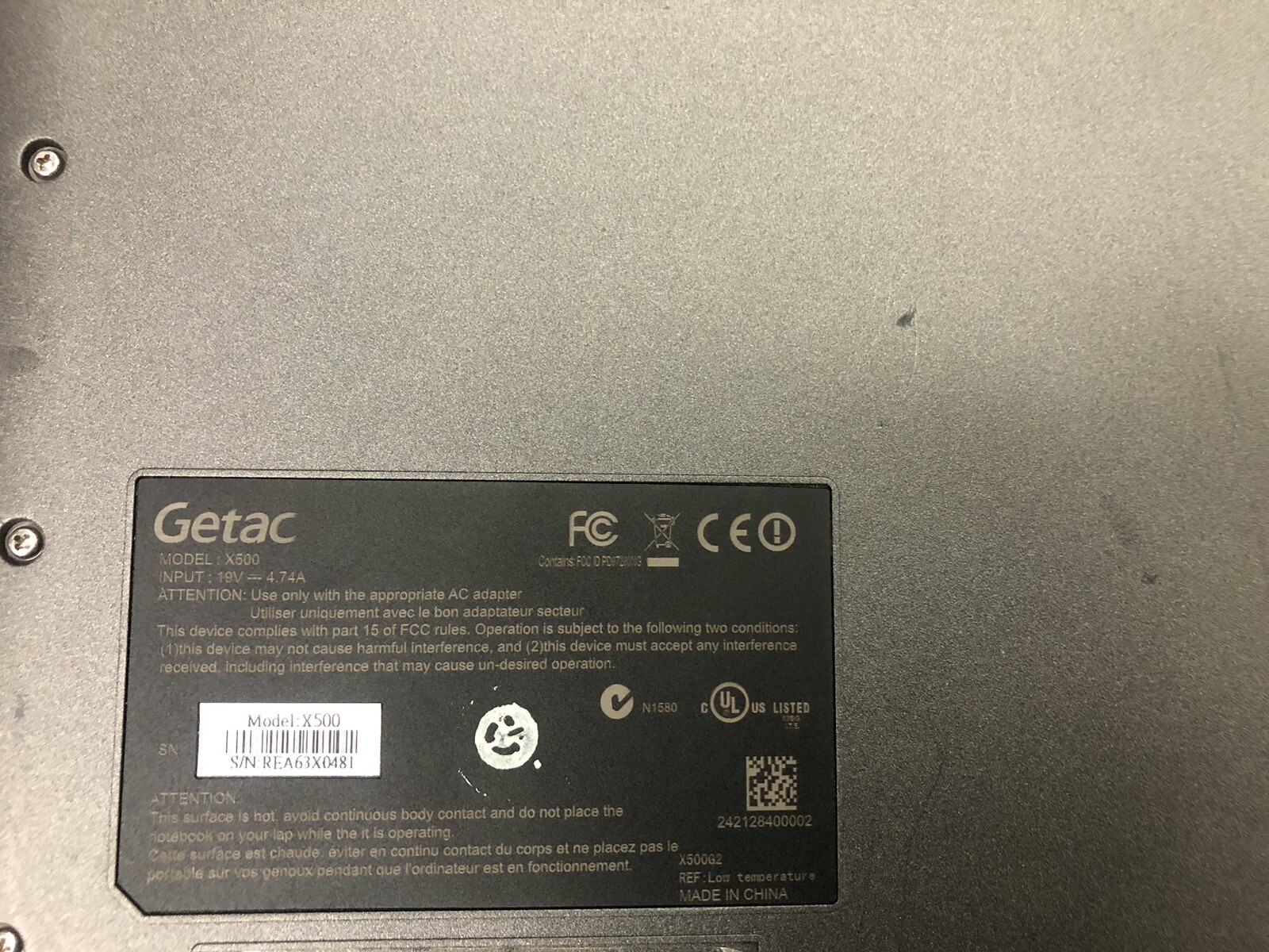 Getac x500g2 Server Model i7 4600M SSD Extra Full Size PCIE Extension Slot