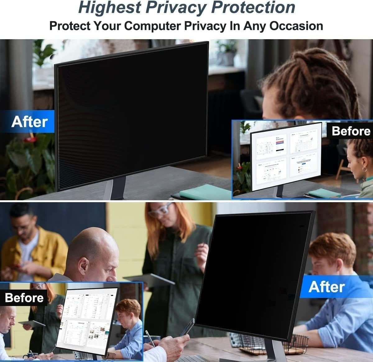 12.5 Inch 16:9 Computer Privacy Screen Filter for Monitor – Anti-Glare Protector