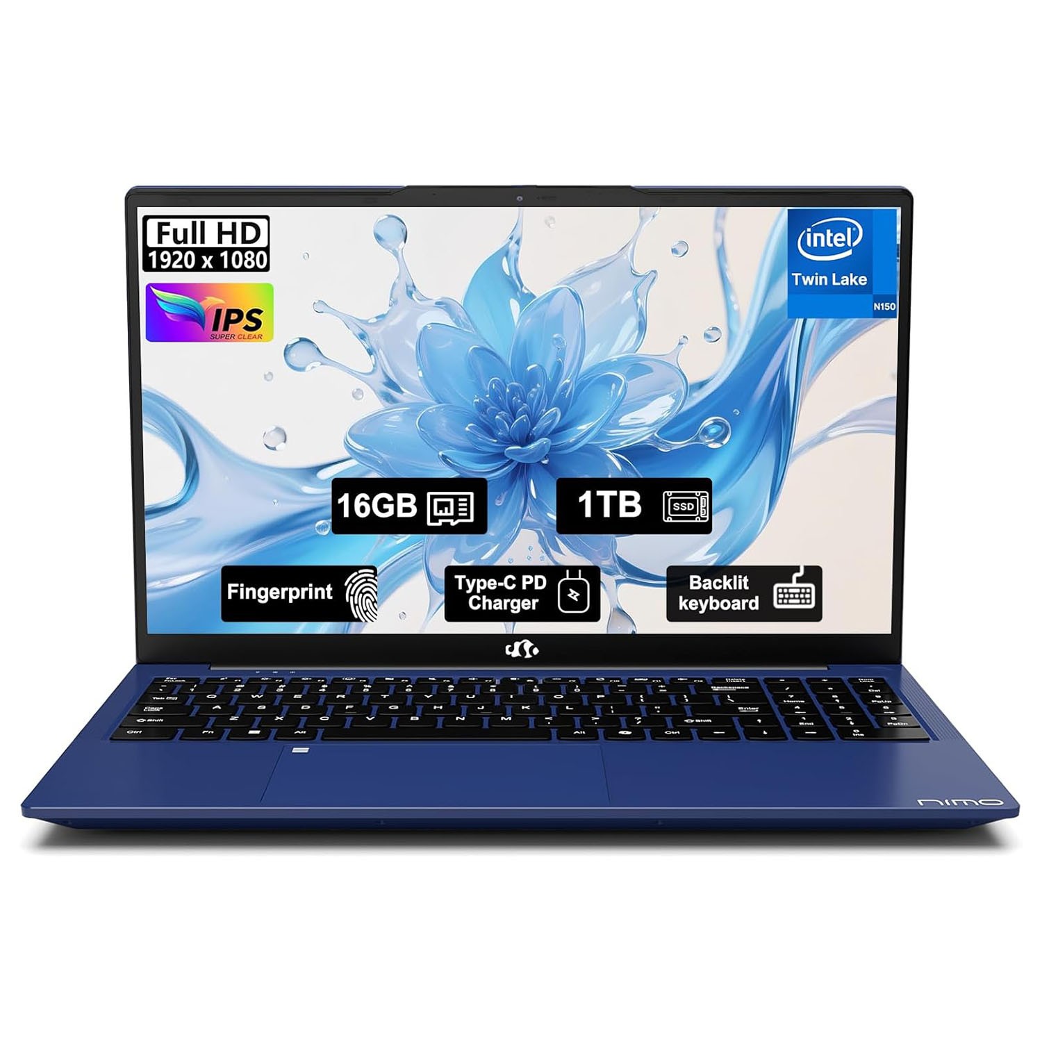 NIMO 15.6″ IPS FHD Student Laptop 16GB RAM 1TB SSD Intel N150(Beat i3-10110U)