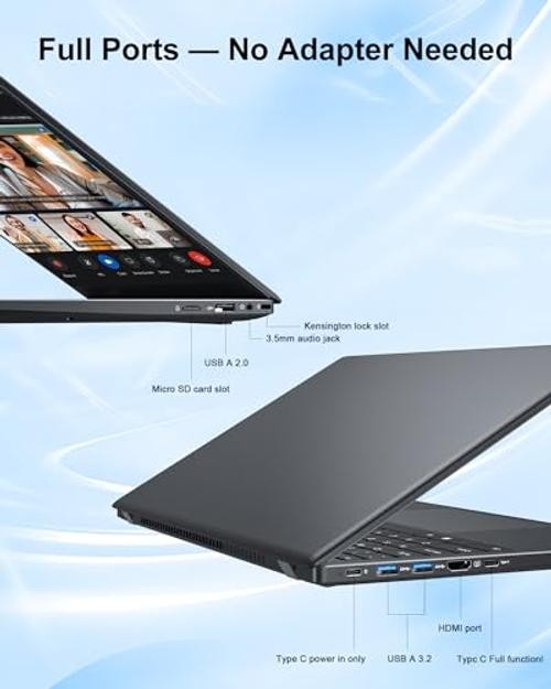 Laptop 15.6 Inch, 12GB RAM 256GB SSD, Pentium Gold 6500Y up to 3.4GHz, FHD Gray