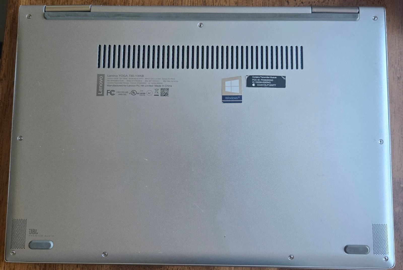 Lenovo YOGA 730-13IKB 81CT Core i5-8250U @1.6GHz 8GB Ram – NO SSD, FOR PARTS