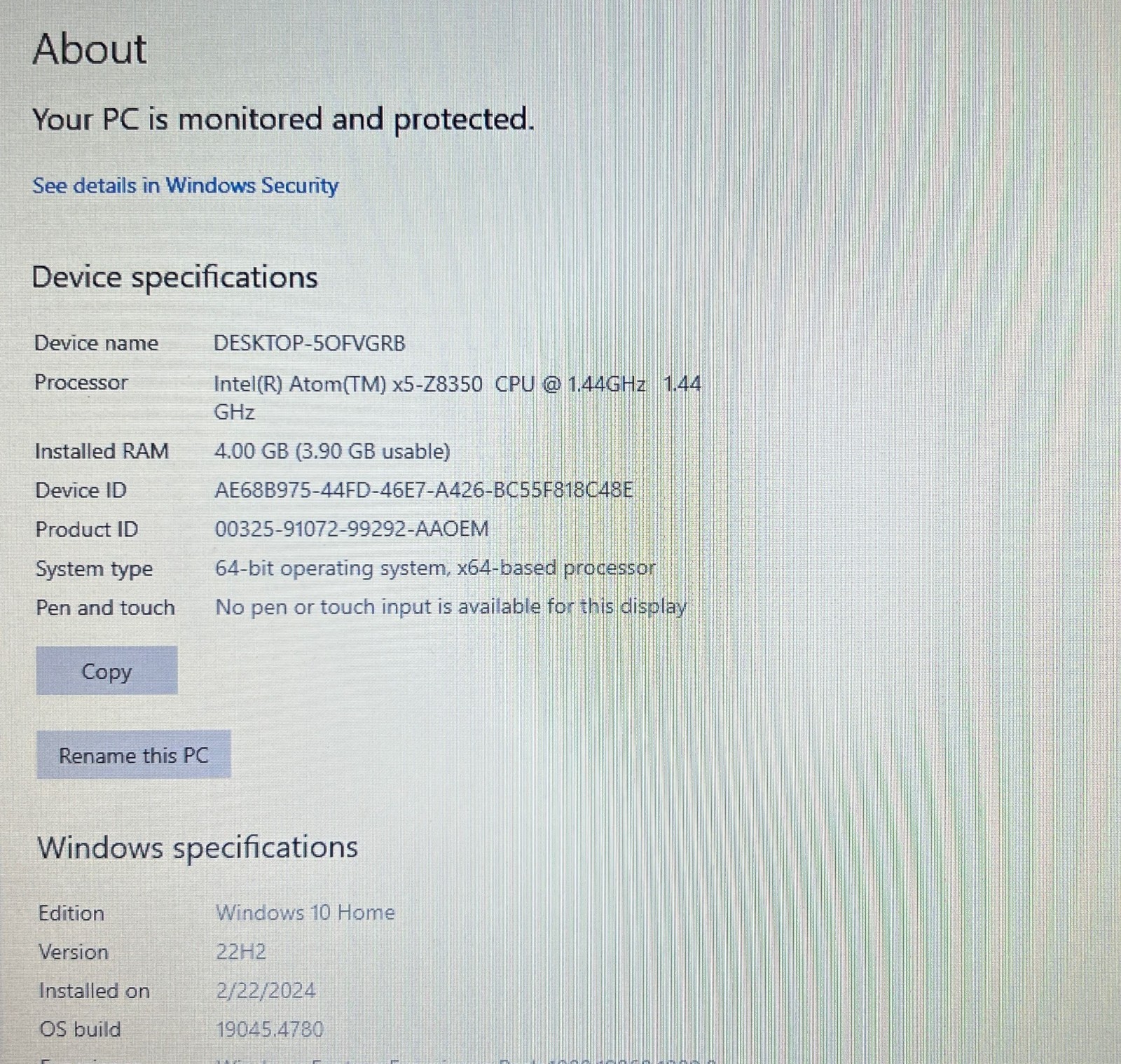 ASUS VivoBook E200HA 11.6″ Laptop Intel Atom x5-Z8350 4GB RAM 32GB Windows 10