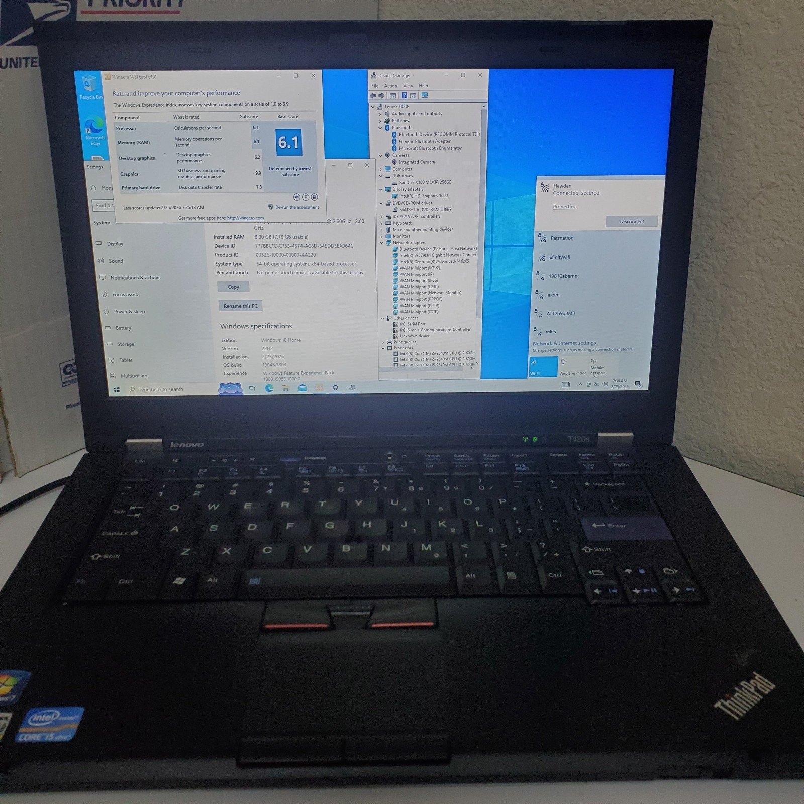 BULK LOTS 8 Lenovo T420s laptops i5-2540M 256/128GB SSD 8GB RAM 16×9 & Dell 3593