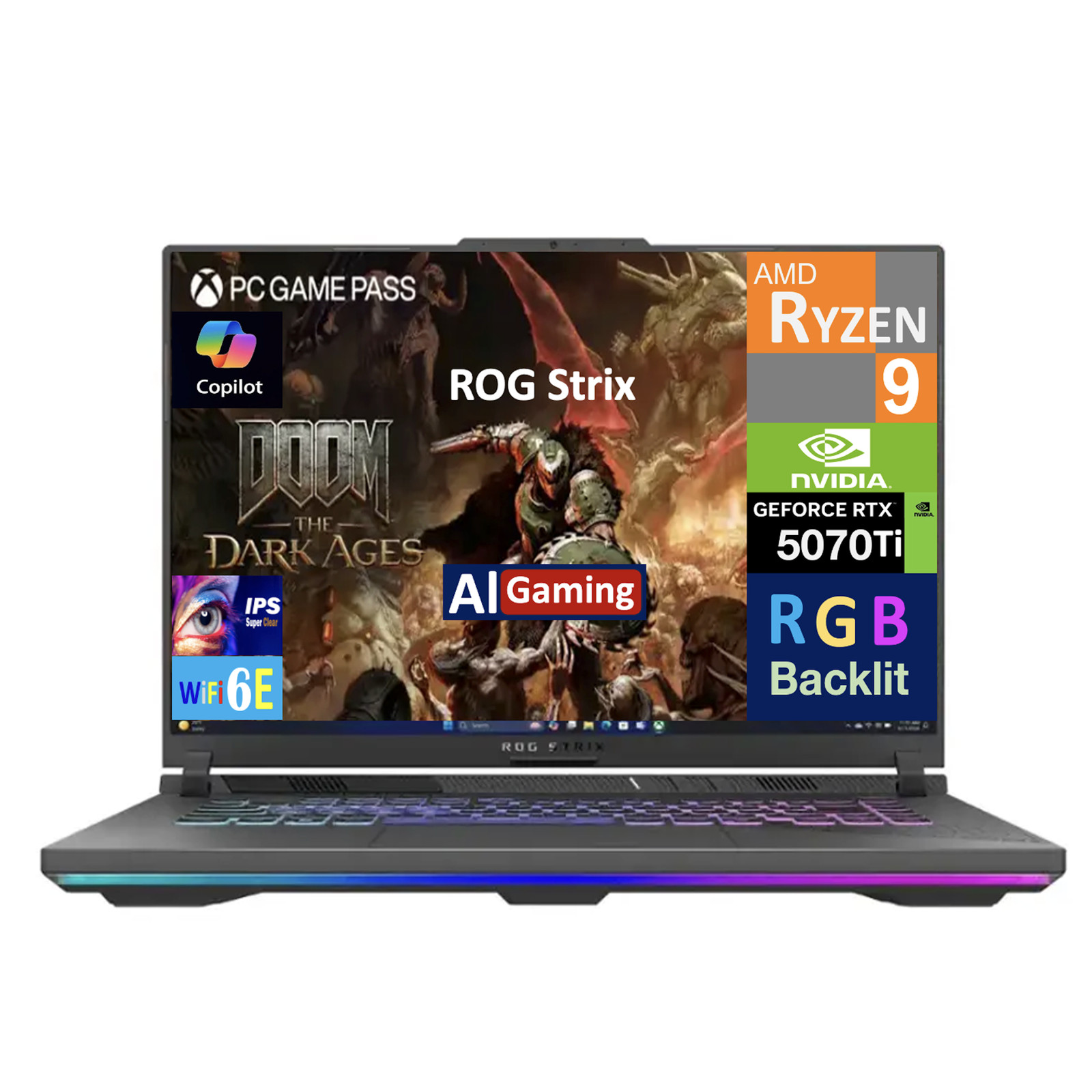 ASUS ROG Strix 16″ 1920×1200 Ryzen 9 8940HX 32GB 1TB SSD RTX 5070 Ti Win 11 Pro