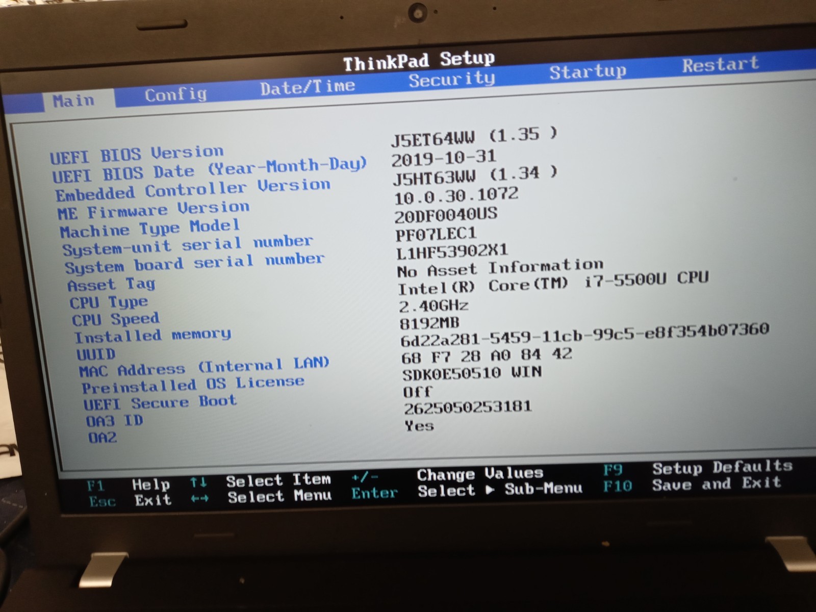 Lenovo ThinkPad E550 Laptop Intel Core i7-5500U 2.4GHz, 8GB RAM, 0GB SSD, NO OS