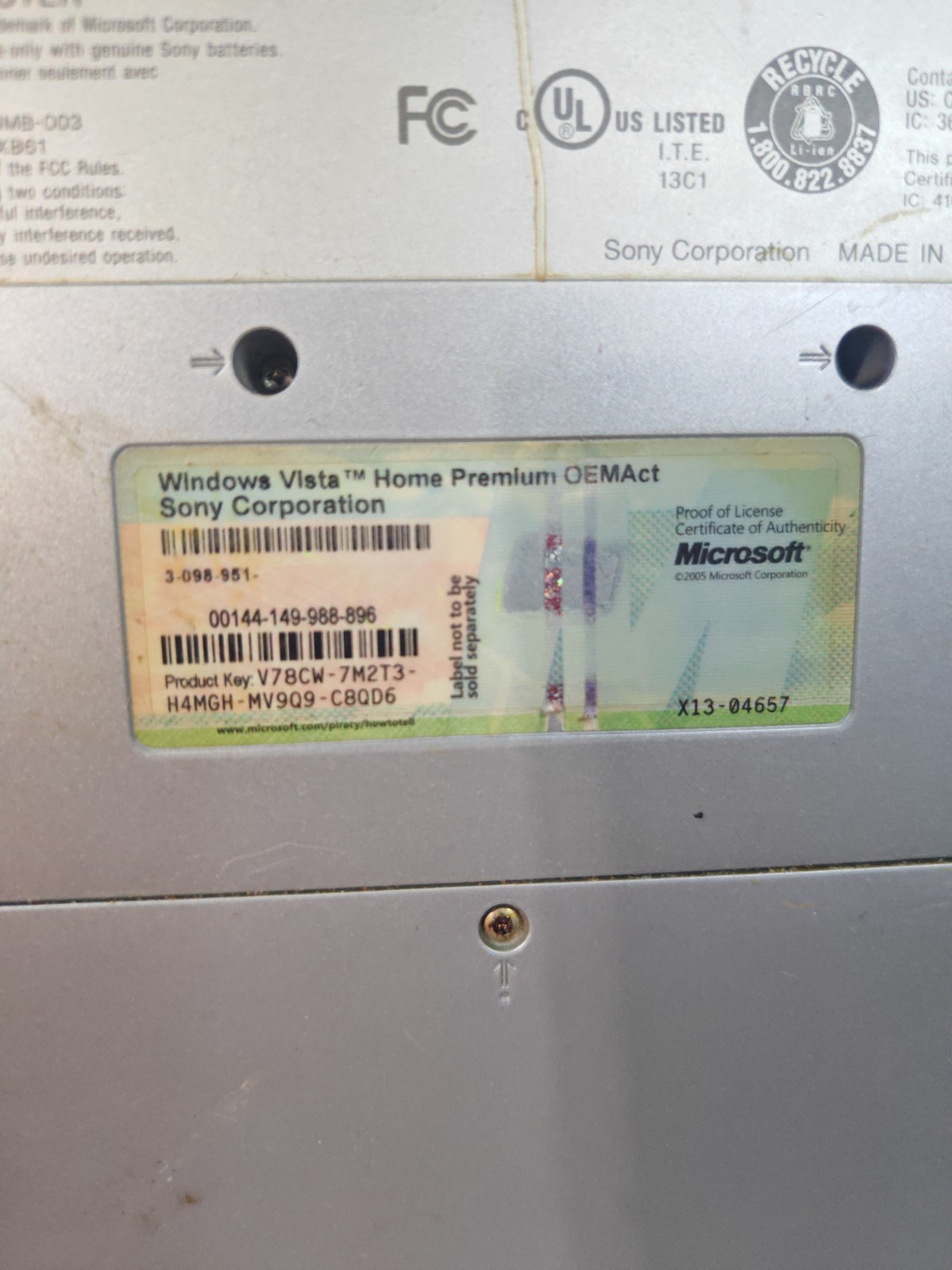 Sony VAIO PCG-7X2L 15″ Intel Pentium Dual Core Windows Vista Not Tested Parts