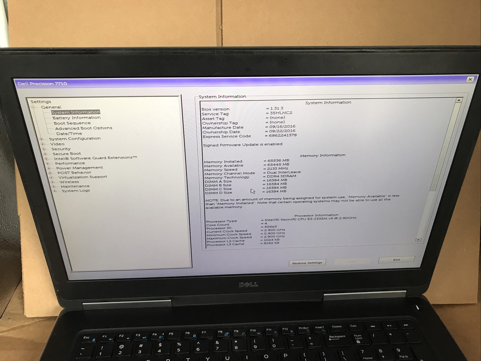 Dell Precision 7710 Intel Xeon E3-1535M 2.90GHz 64GB RAM 1TB+ 512 GB NVMe Win11P