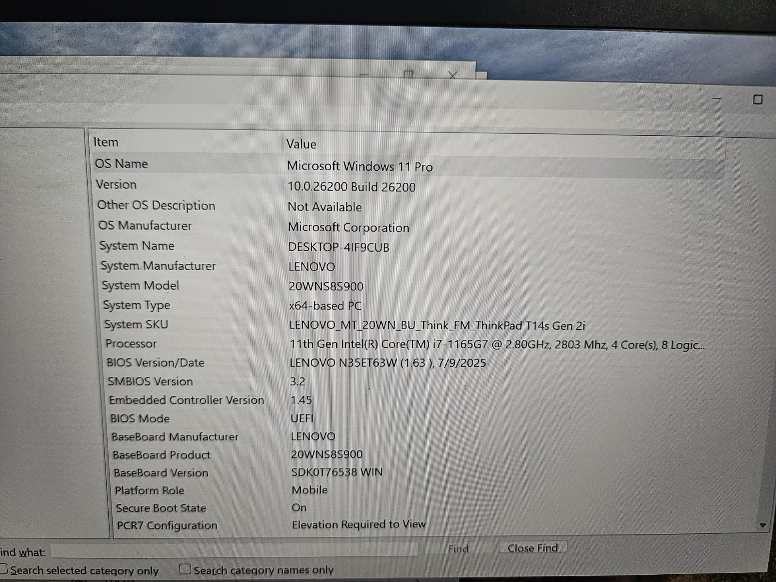 Lenovo ThinkPad T14s Gen 2 i7-1165G7 16GB 512GB Win 11 Pro Factory Reset