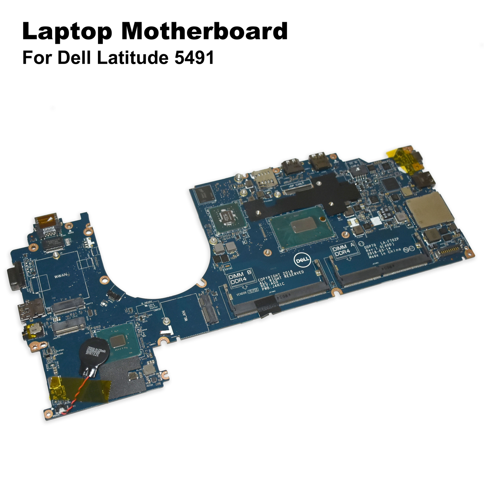 Dell Latitude 5491 Core i5-8400H Quad-Core DDR4 Motherboard LA-F702P HP51G