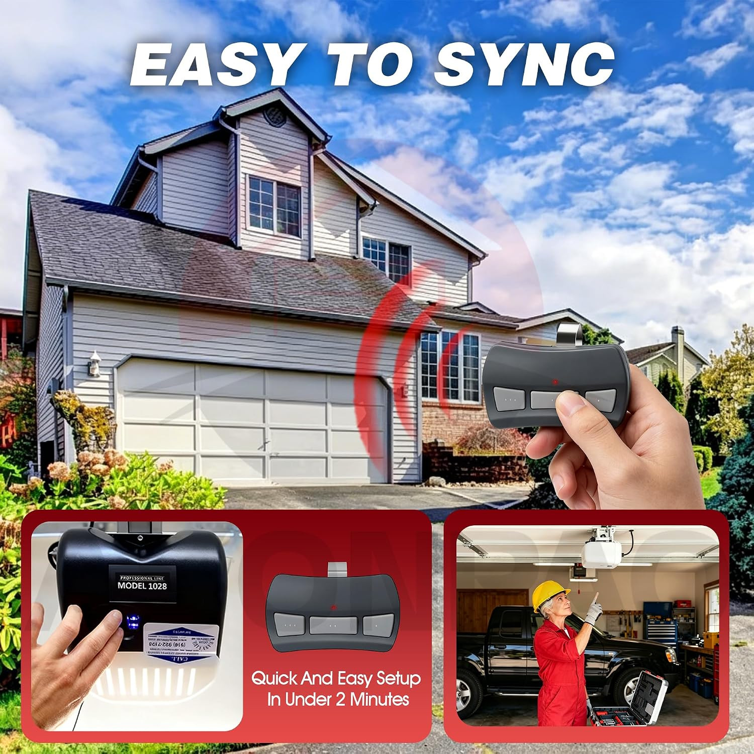 2 for OCDTR-3 Overhead Door Garage Door Opener Remote Compatible Legacy Python,