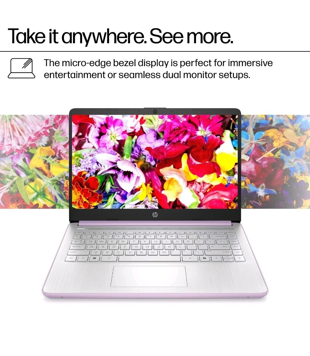 HP 14″ Laptop Intel Processor 4-Cores N150 8GB Memory 128GB UFS Win11
