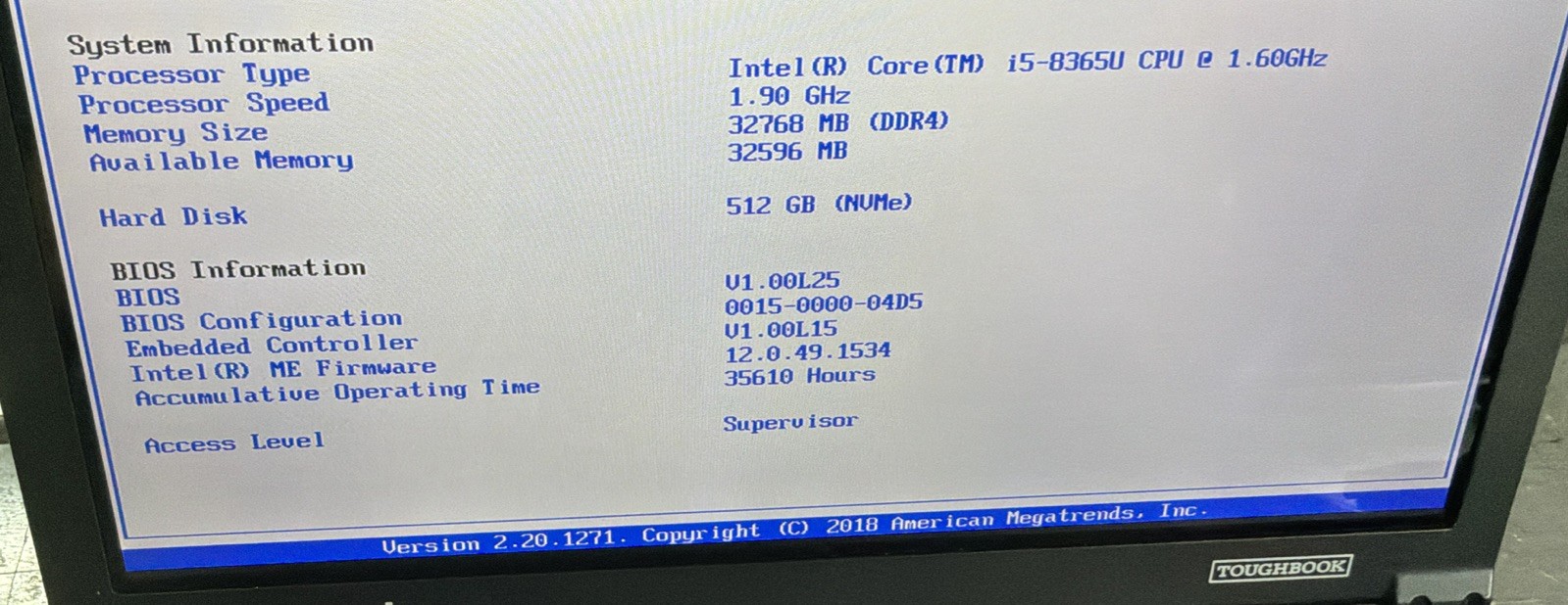 Panasonic Toughbook FZ-55 MK1 i5-8365U@1.6ghz 32GB RAM 512GB SSD LTE