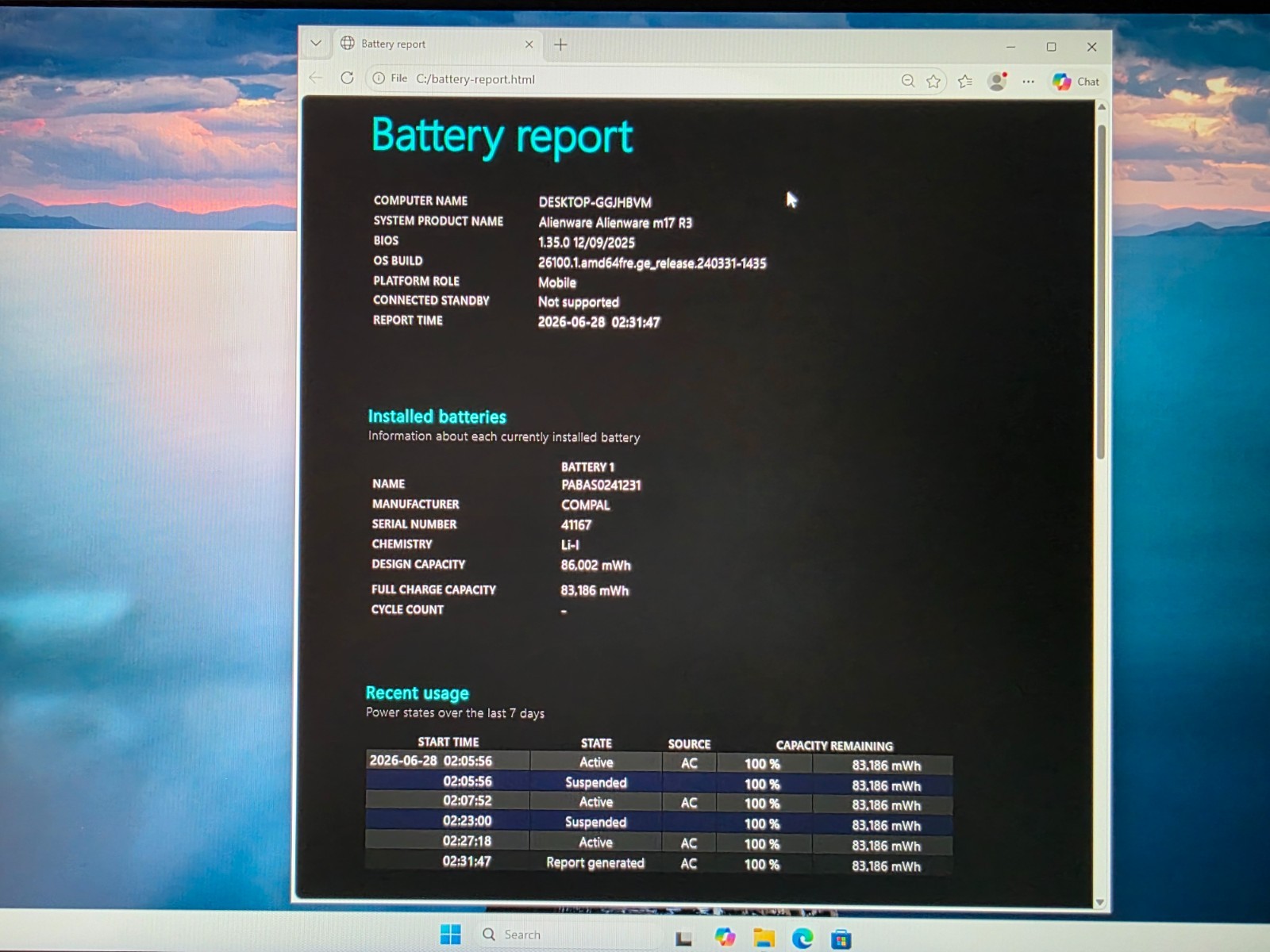 Alienware m17 R3 (1TB, Intel i7 10th Gen., 16GB, 2070 Super) Gaming Laptop