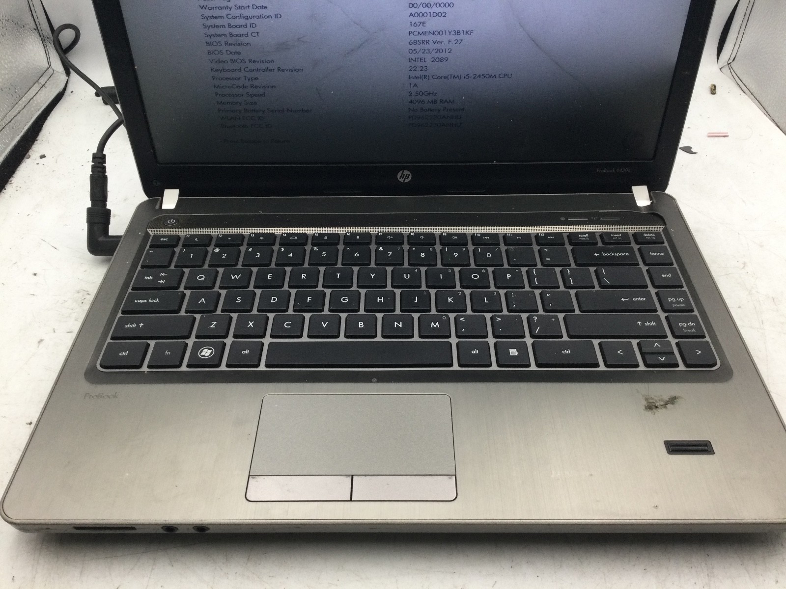 HP PROBOOK 4430s – BOOTS TO BIOS – INTEL I5 2450M – 4GB RAM -READ DESCRIPTION-BB