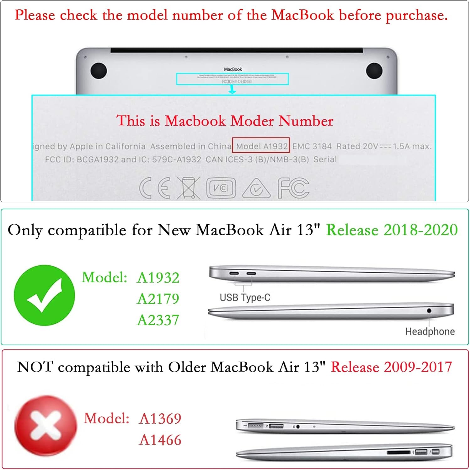 Laptop Plastic Hard Shell Protective Case for New MacBook Air 13 inch 2020 2019