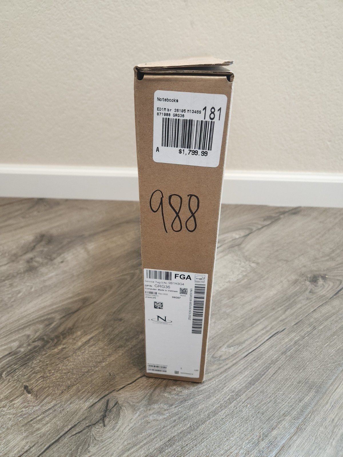 Box Dell Pro 16 Plus PB16250 Laptop PACKAGE SHIPPING BOX ONLY with Inserts