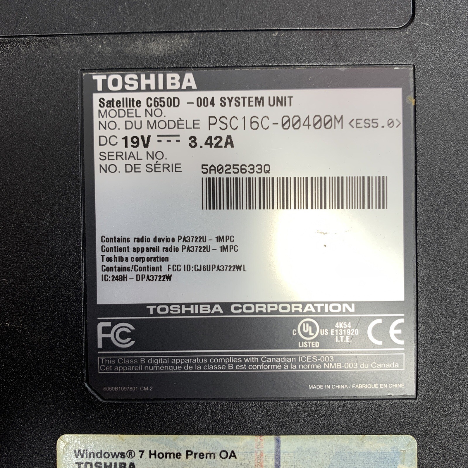 🍋Toshiba Satellite C650D 15.6″ Computer Laptop For Parts Or Repair🍊