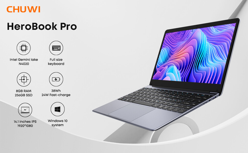 CHUWI- 14.1″ Laptop – Intel Celeron 2.8GH- 8GB Memory – 256GB SSD-HDMI Gray