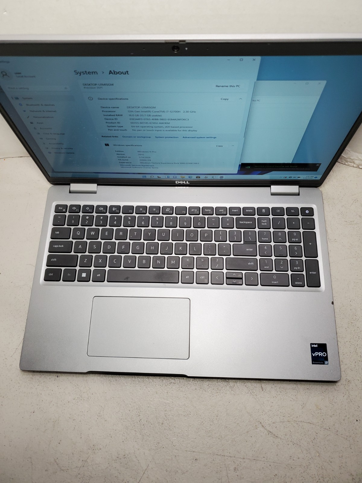 Dell Precision 3571 i7-12700H 16GB RAM 256GB SSD T600 Win11 READ! #69