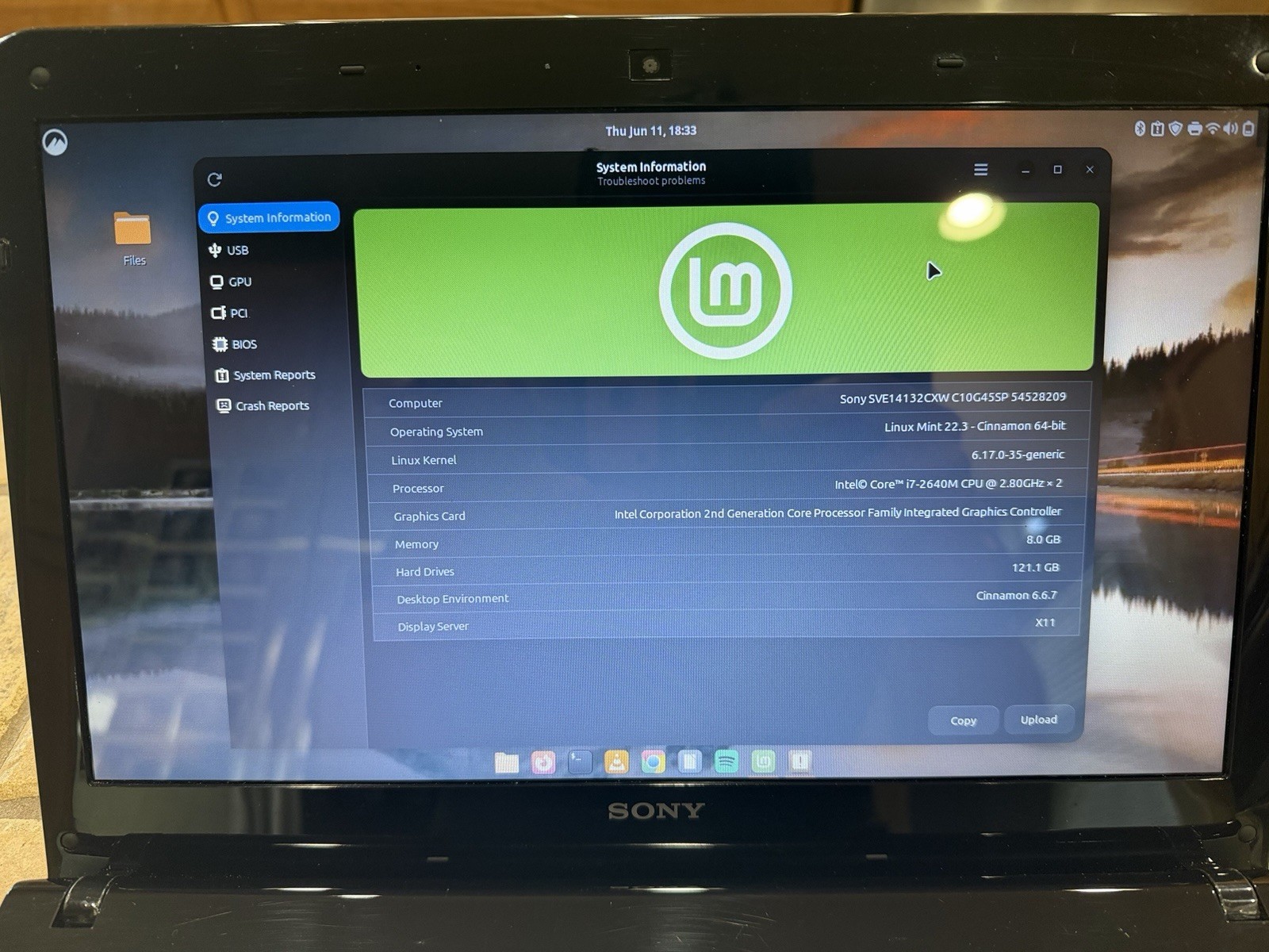 Sony Vaio E Series Laptop i7 2640M 8GB RAM 128GB SSD 14” LED Backlit Linux PC