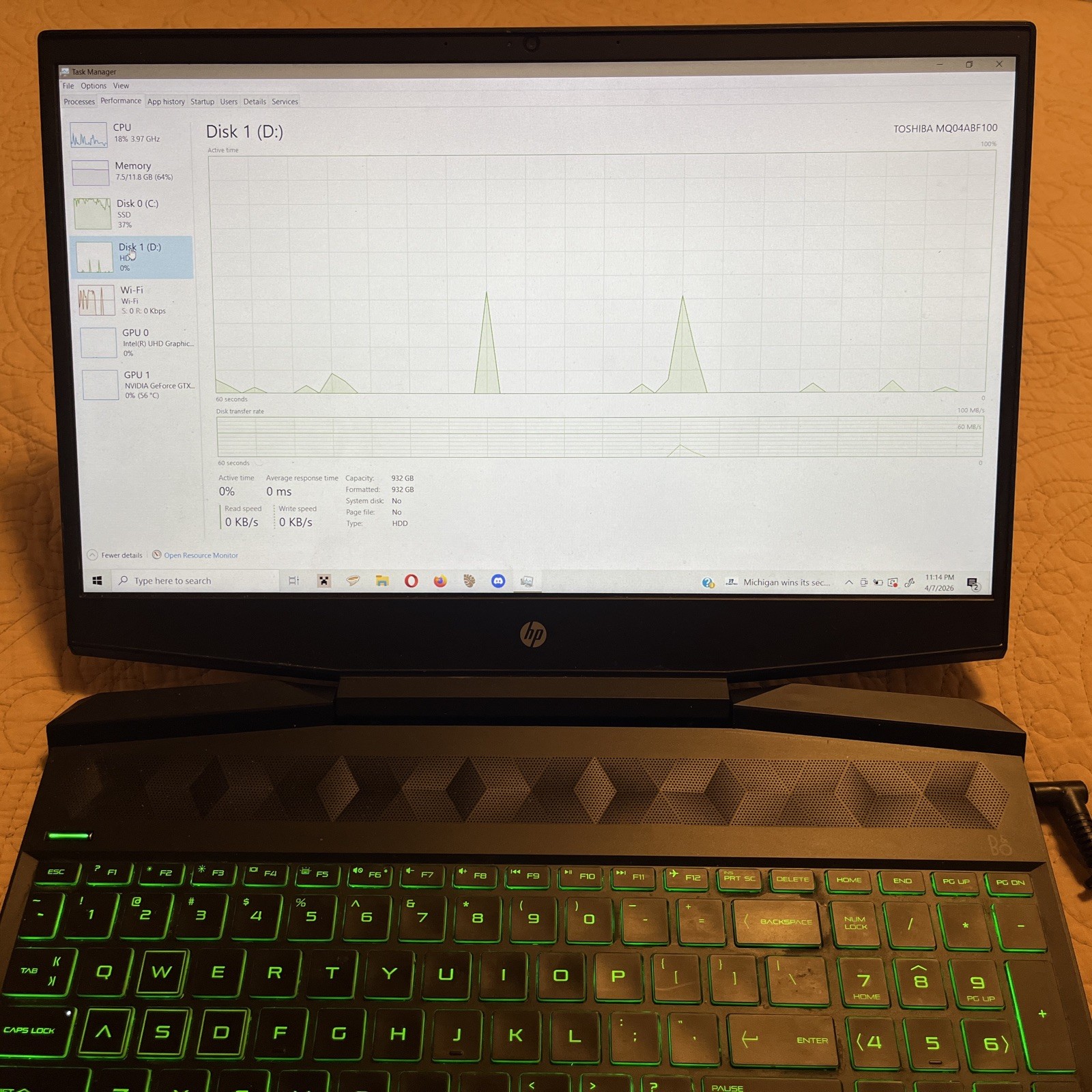 HP Pavilion 15.6″ i5-9300H 2.4GHz 12GB RAM 256GB SSD 1TB HDD GeForce GTX 1650