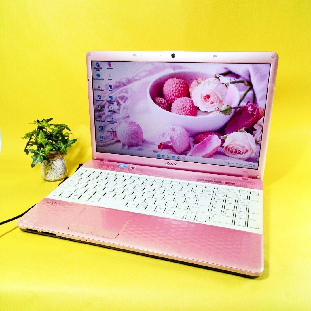 Sony VAIO Pink Laptop Windows 10 Core i3 4GB 128GB SSD Wi-Fi DVD Test Used