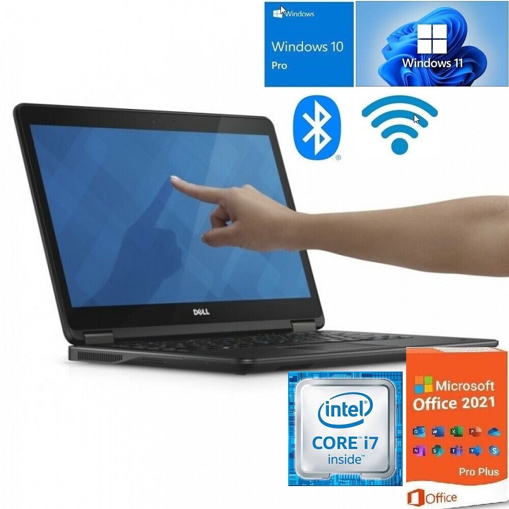 Dell Latitude E7250 i7 128GB 256GB 512GB 1TB SSD 12.5″ Win 10 Win 11 Pro Touch