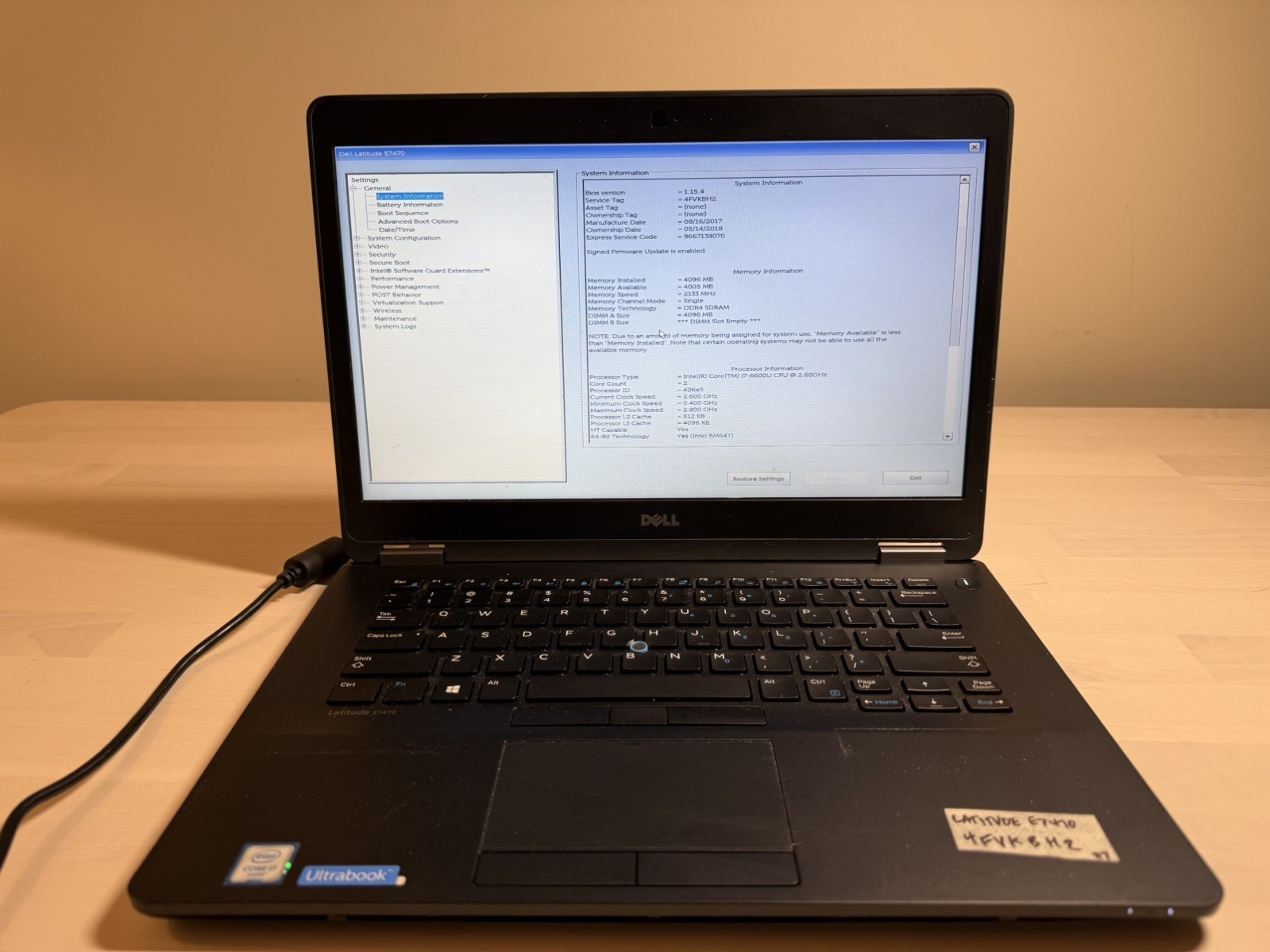 Dell Latitude E7470 Laptop Intel Core i7 6th Gen No HD/OS/AC Adapter
