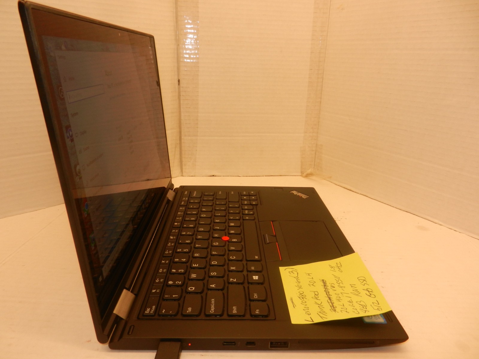 LENOVO THINKPAD X380 YOGA 13.3″ CORE i7-8650U@1.8GHZ 8GB RAM 512GB SSD WIN 10 C