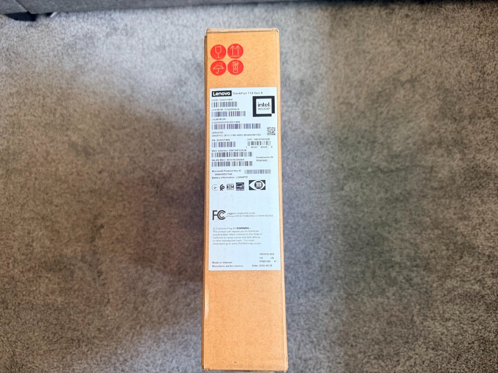 Lenovo ThinkPad T14 Gen 6 14″ Ultra 5 225U 32GB DDR5 512GB SSD Win 11 Pro – NEW