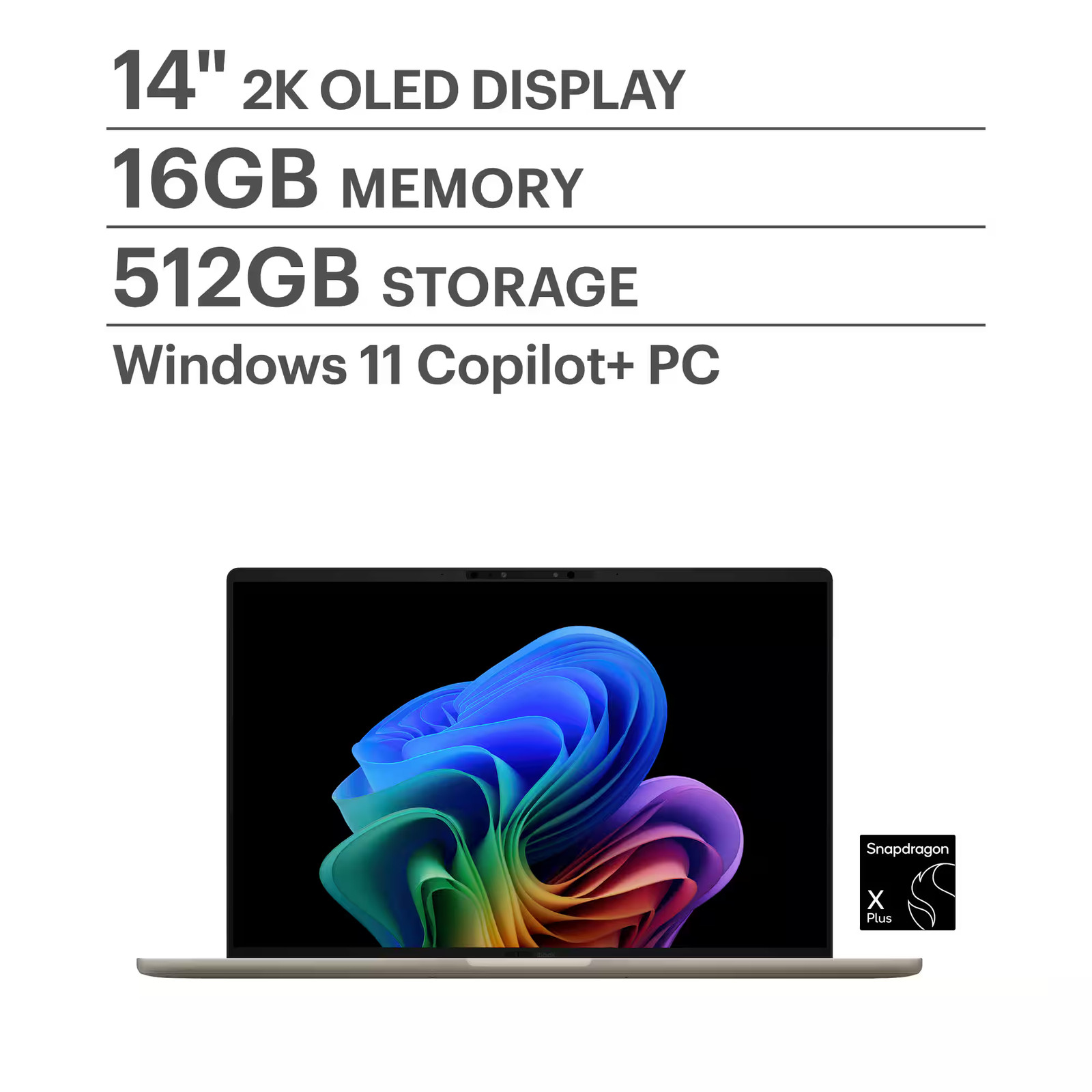 ASUS – Zenbook A14 14 in 2K OLED – Snapdragon X Plus 2025 – 16GB Memory
