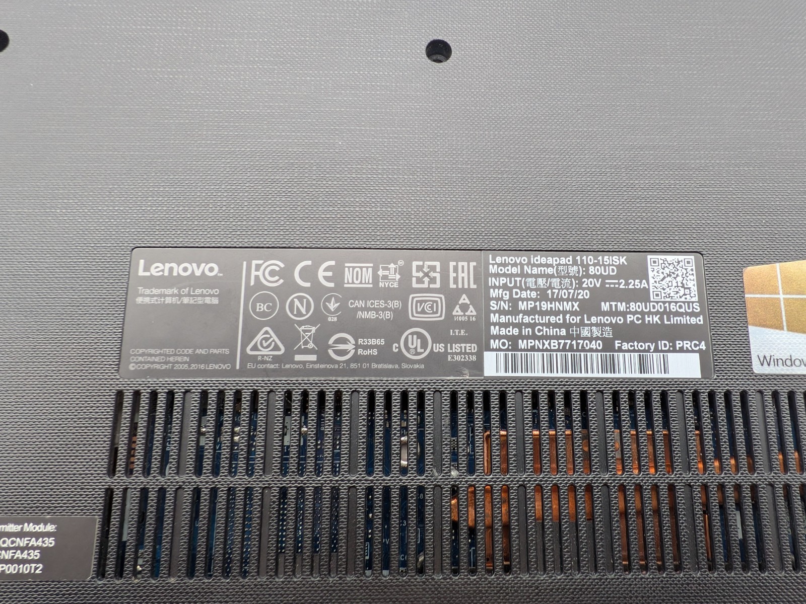 Lenovo Ideapad 110-15isk Laptop -parts Or Repair AS IS (READ)