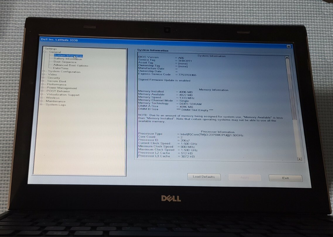 DELL LATITUDE 3330 LAPTOP NOTEBOOK FOR PARTS OR REPAIR – SEE BELOW