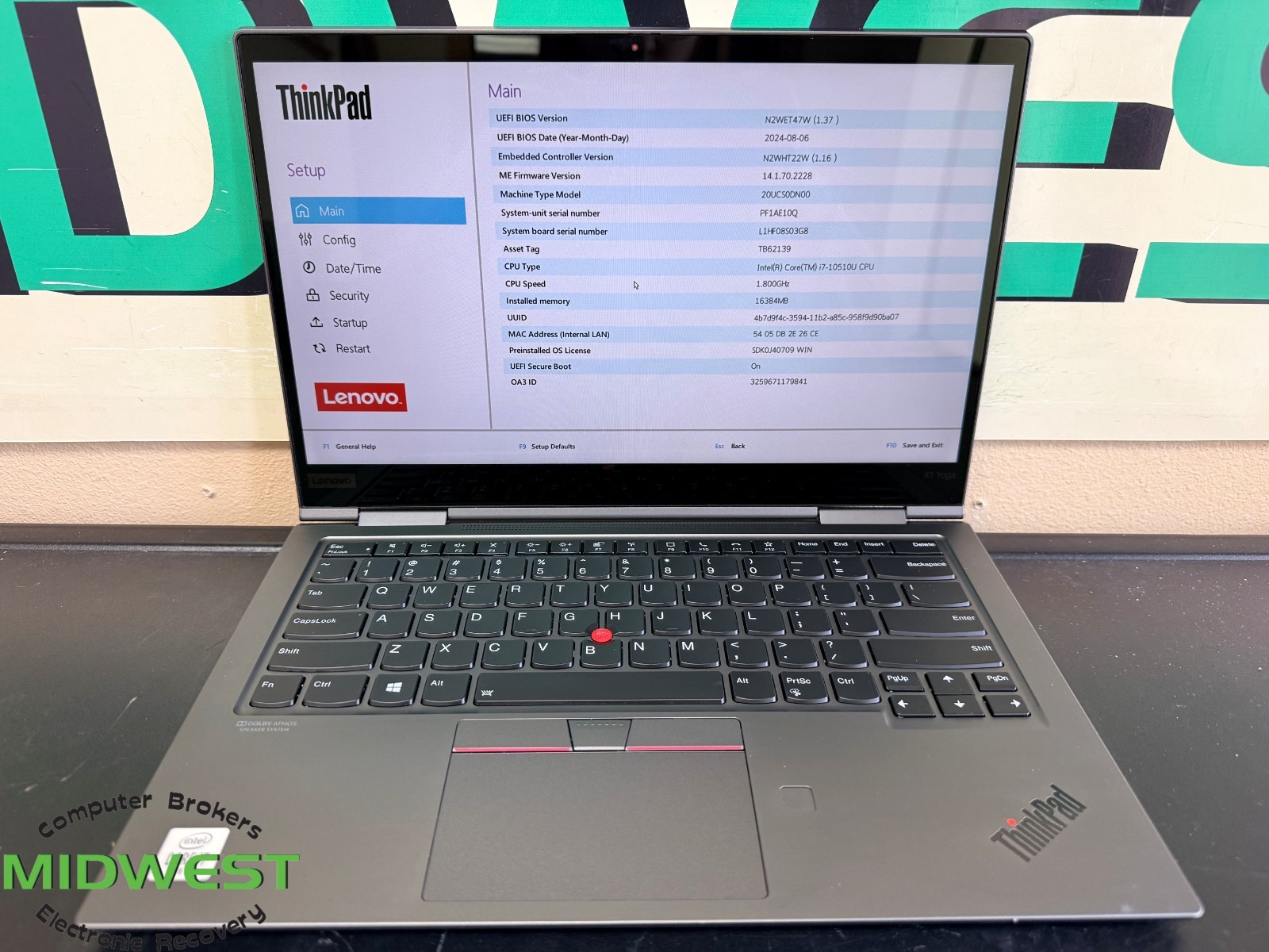 Lenovo ThinkPad X1 Yoga Gen 5 i7-10510U 1.8GHz 16GB 512GB SSD