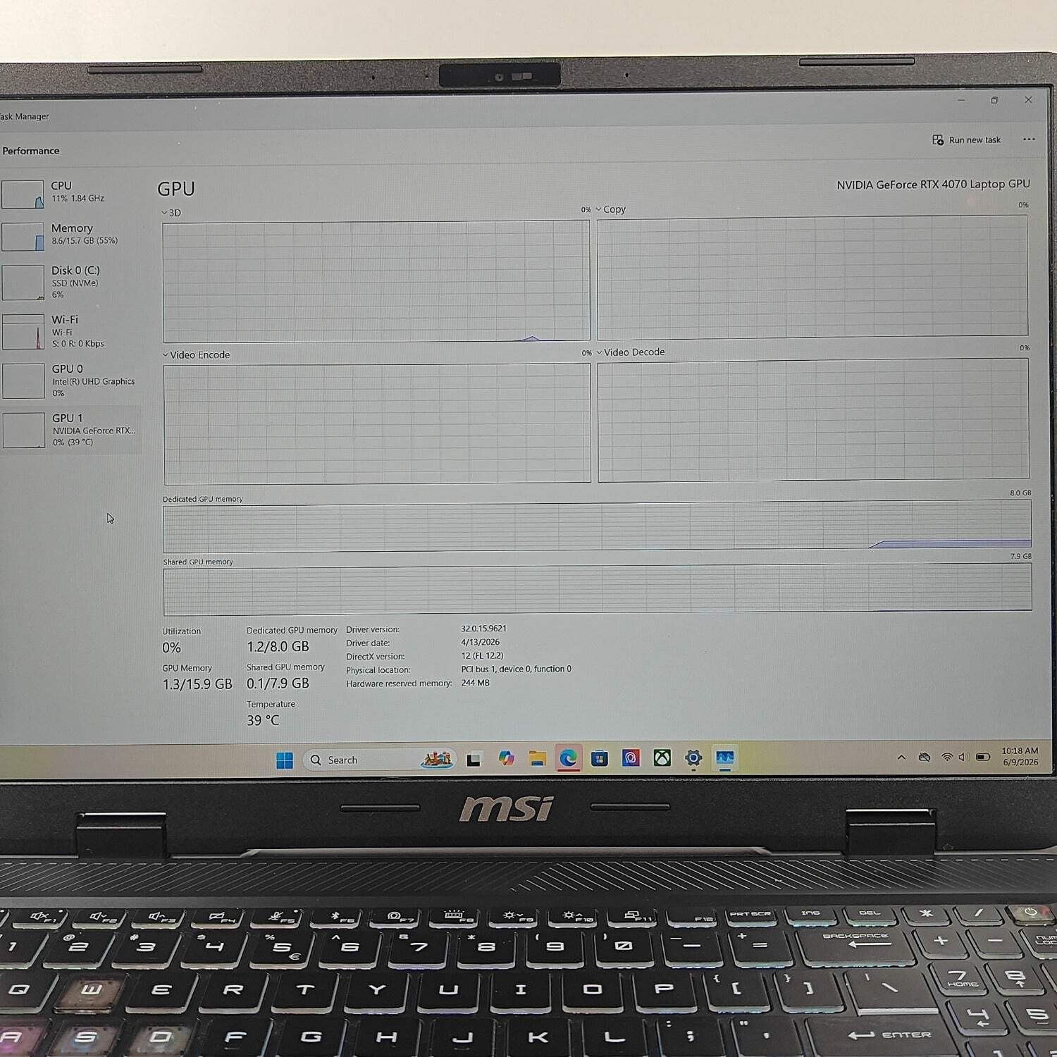 MSI Crosshair 16 HX D14VGKG 15.9″ i7-14650HX 16GB RAM 1TB SSD GeForce RTX 4070