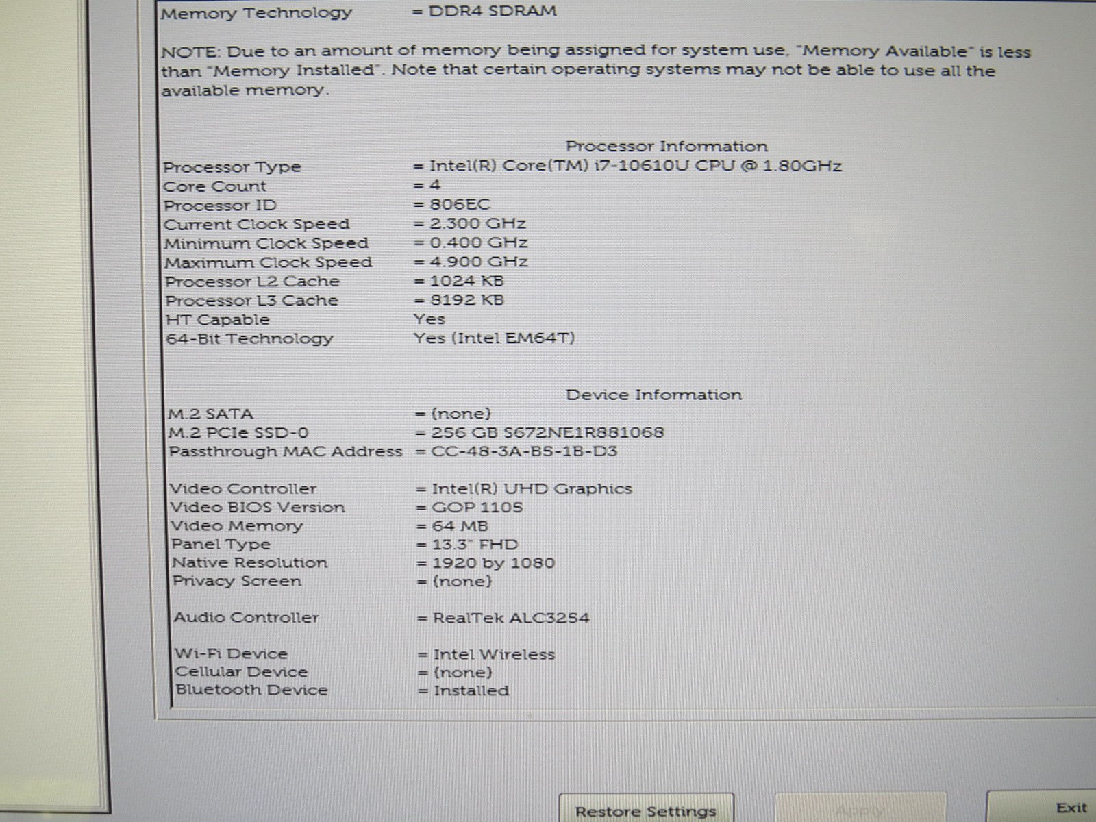 Dell Latitude 7310 | i7-10610U @ 1.8GHz | 16GB / 256GB m2 | 13.3 touch | Win 11