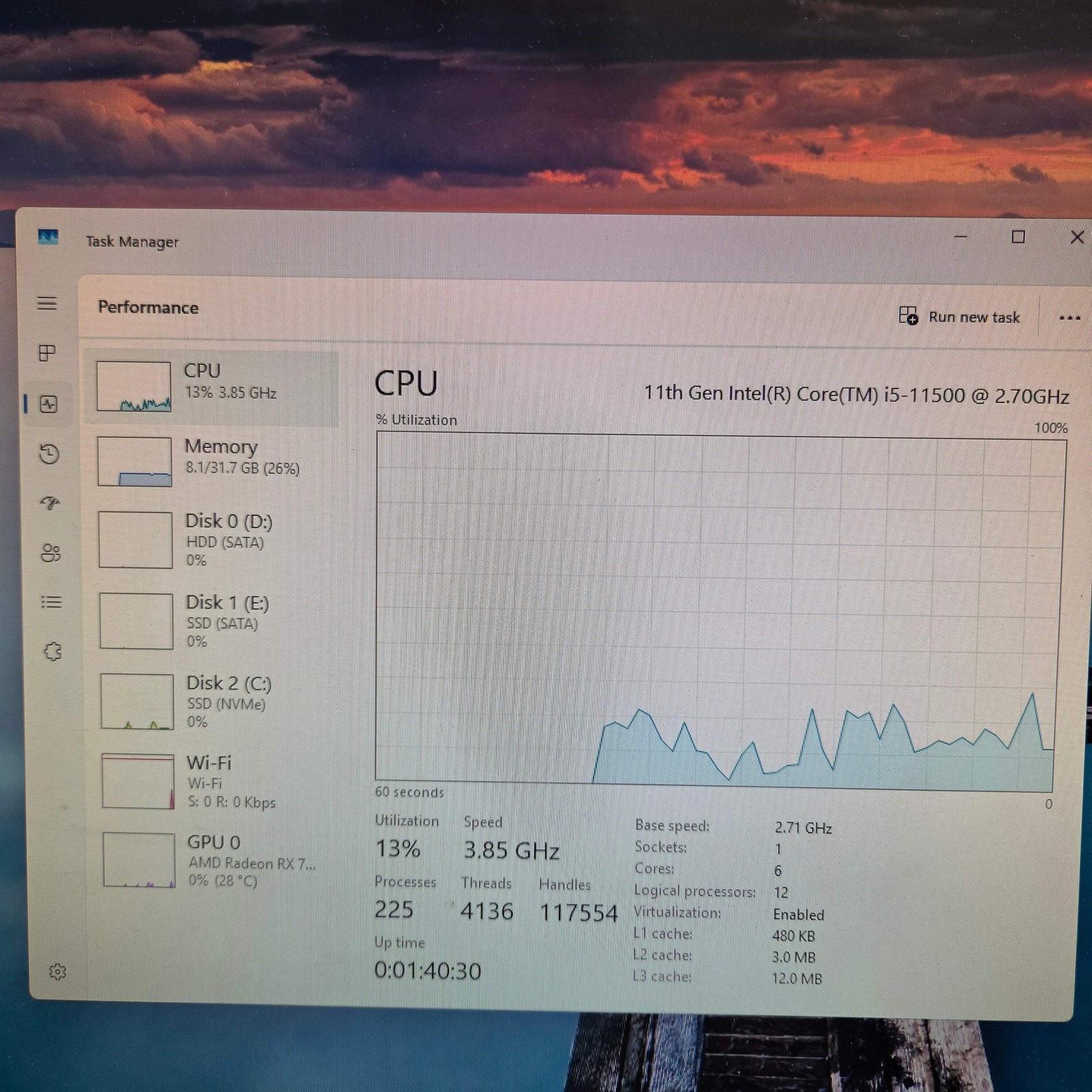 Lenovo Legion T5 201QB6 i5-11500 2.70GHz 32GB RAM 3 TB SSD Radeon RX 7600