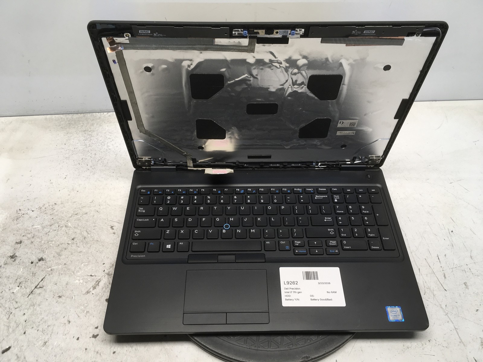 Dell Precision 3520 Intel i7 7th gen No RAM NO HDD No Batt