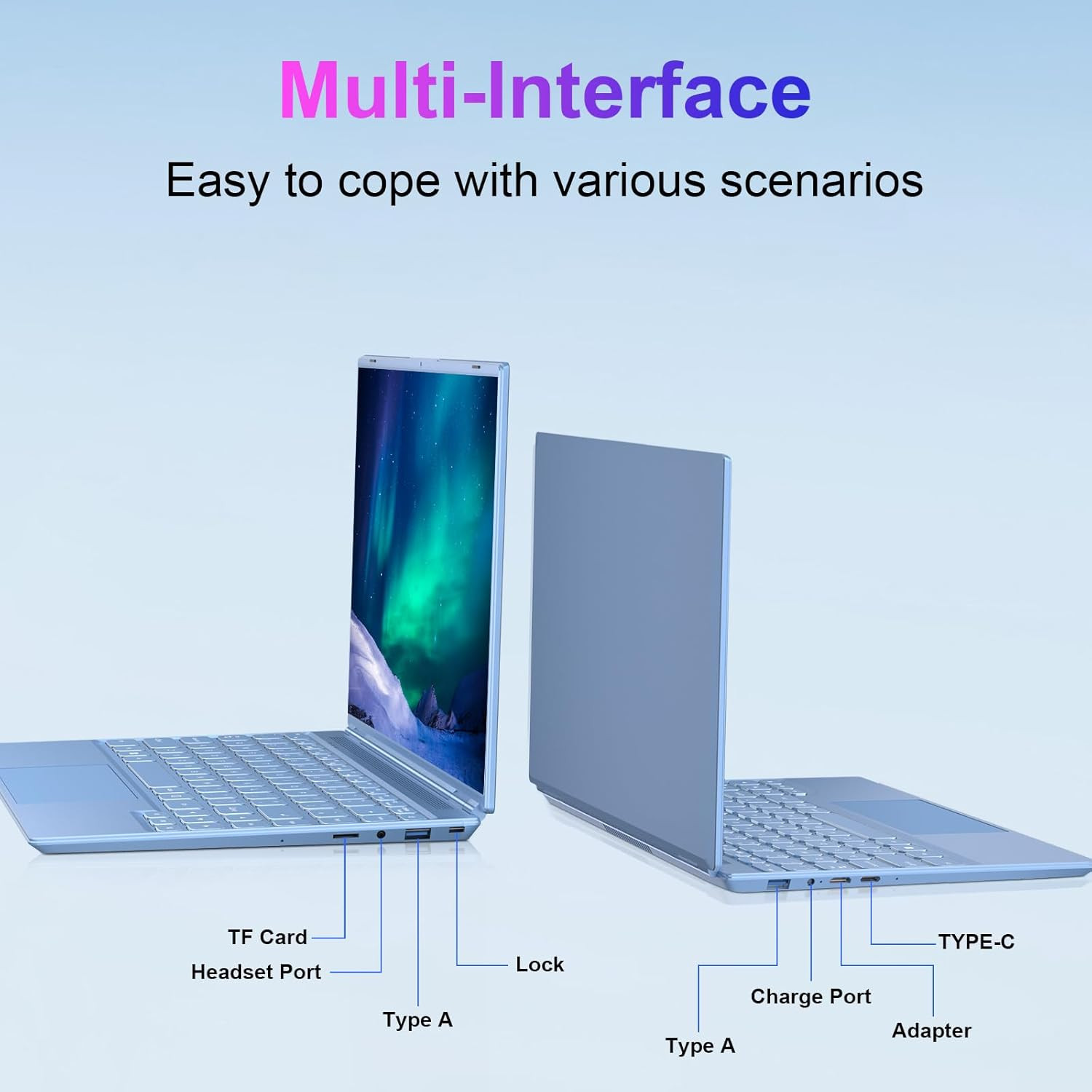 Laptop 14 Inch Celeron N5095 up to 2.9Ghz, Win 11 Laptop with 8+256GB SSD Extens