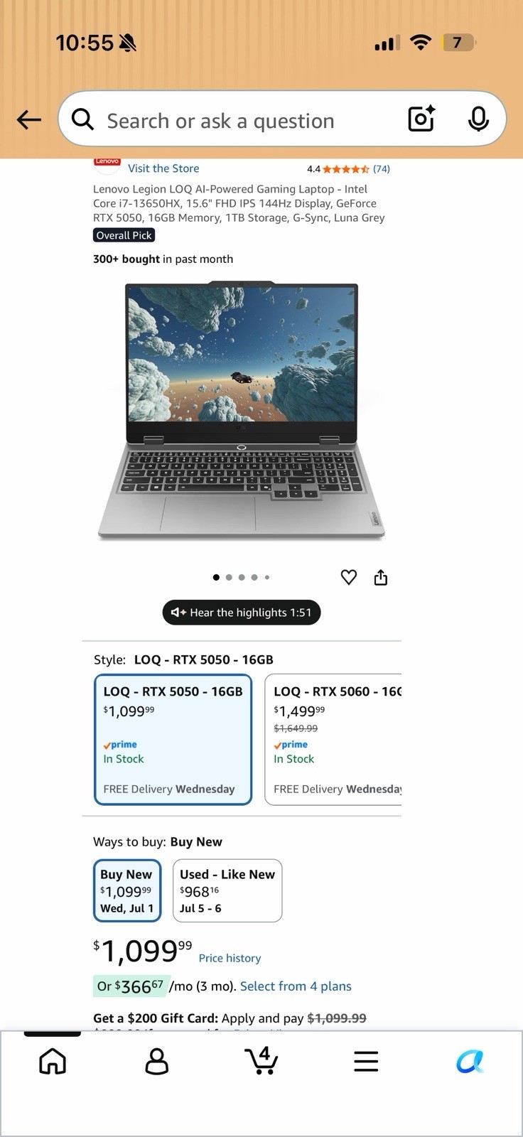 RTX 5050 Lenovo loq Ai-powered Laptop I7-13650hx | 16gb | 1tb SSD 15.6 IPS 144hz