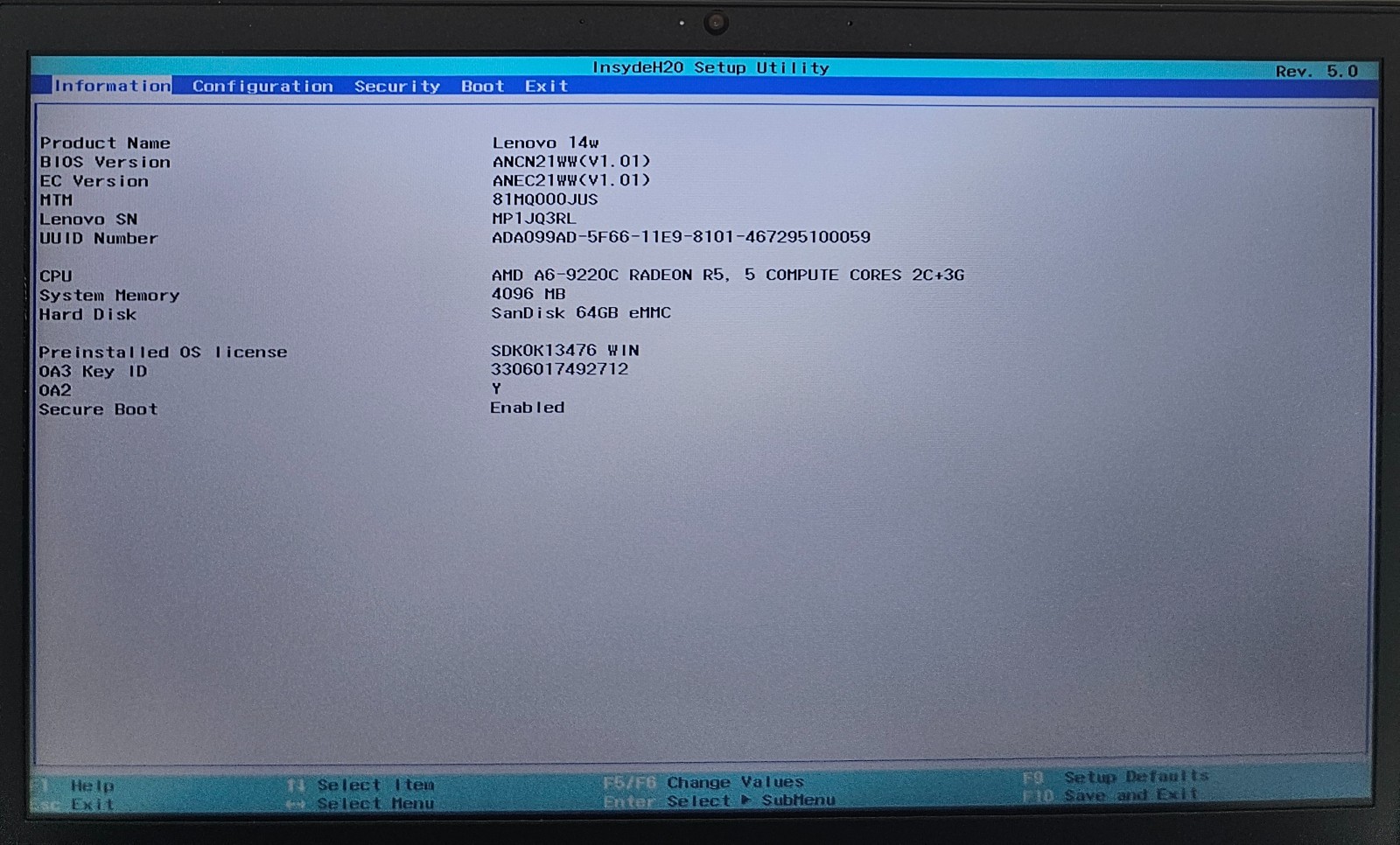 Lenovo 14W 14″ Laptop AMD A6-9220C 4GB Ram 64GB eMMC No OS (FL)