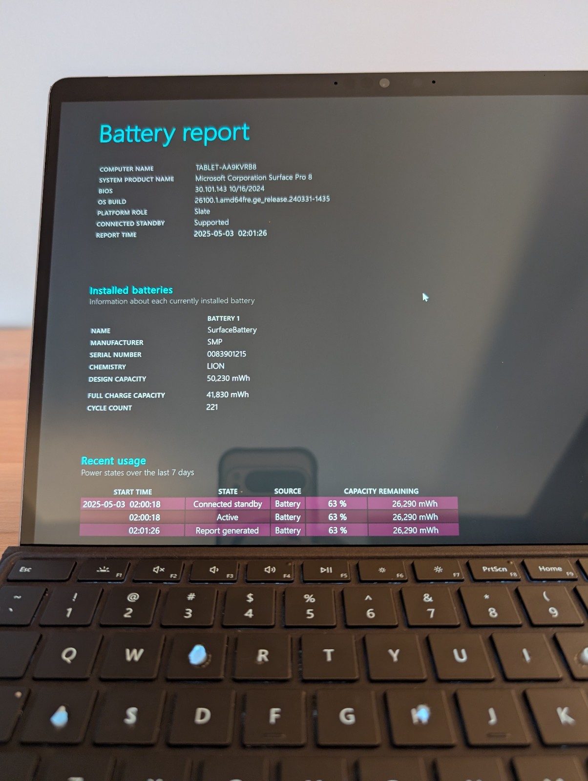 Microsoft Surface Pro 8 I7-1185G7 3.0GHz, 16GB RAM, 512GB SSD, Charger, Keyboard