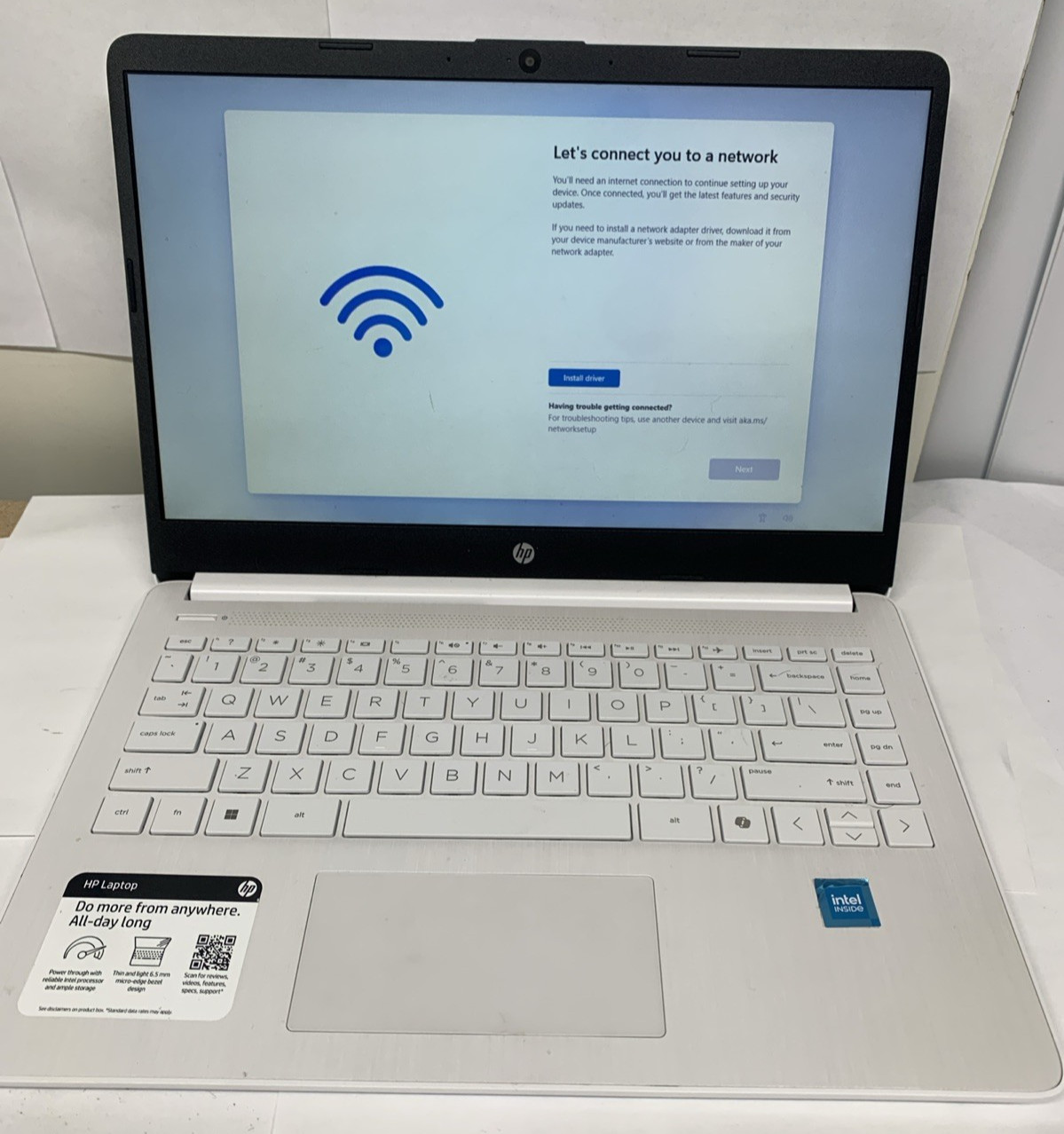 HP 14-dq3000dx 14″ Intel Celeron N4500 1.10 GHz 4GB 64GB eMMC W11H Laptop, WH