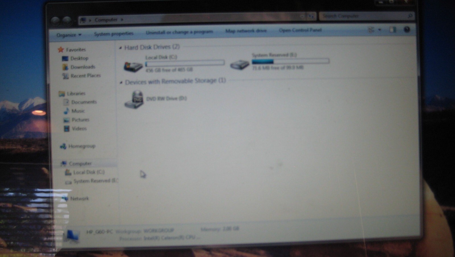 HP Pavilion G60-519WM 15.6in Display, 500GB HDD, Intel Celeron@2.2GHz, 2GB Ram